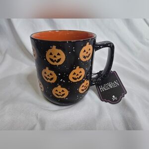 NWT Halloween Pumpkin Print Black 19oz Mug